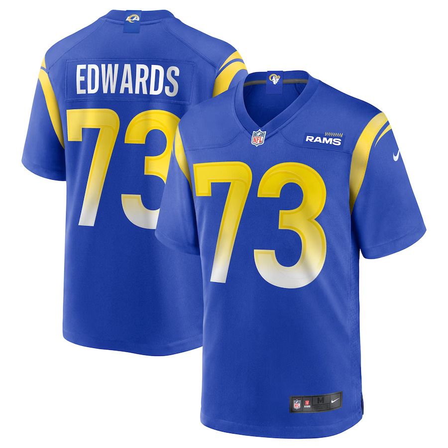 Men Los Angeles Rams 73 David Edwards Nike Royal Game NFL Jersey